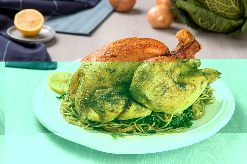 Poulet entier sauté